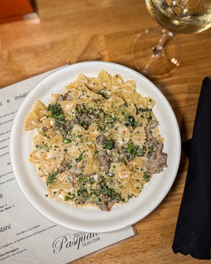Authentic Italian pasta at Trattoria Pasquale, located in South Tampa, Florida